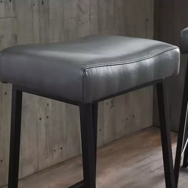 smokey_gray_faux_leather_counter_stools_set_of__4.webp Smokey Faux Leather Counter Stools, Set of 2>Kirklands Home Best Sale