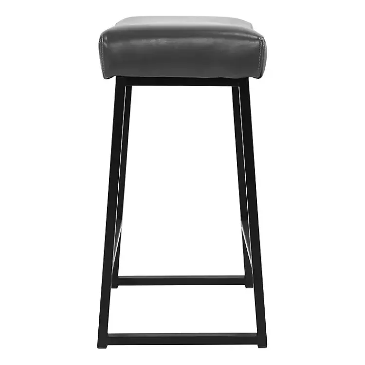 smokey_gray_faux_leather_counter_stools_set_of__5.webp Smokey Faux Leather Counter Stools, Set of 2>Kirklands Home Best Sale