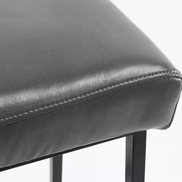 smokey_gray_faux_leather_counter_stools_set_of__6.webp Smokey Faux Leather Counter Stools, Set of 2>Kirklands Home Best Sale