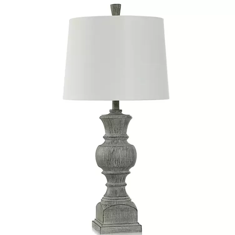 Smokey Slate Gray Baluster Grain Table Lamp>Kirklands Home Sale