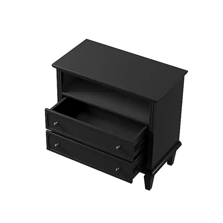smooth_black_drawer_wood_nightstand_5.webp Smooth 2-Drawer Wood Nightstand>Kirklands Home Best Sale