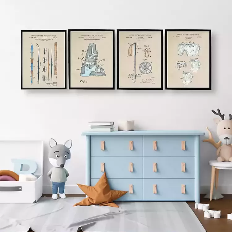 Snow Skiing Patents Framed Art Prints>Kirklands Home Clearance