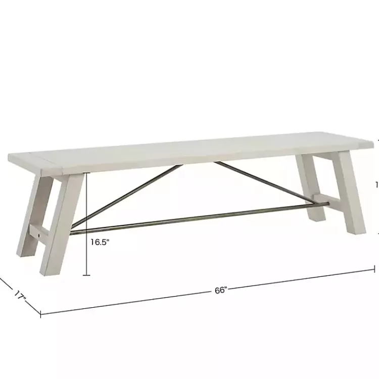 sofia_white_wooden_dining_bench_with_metal_bars_7.webp Sofia Wooden Dining Bench with Metal Bars>Kirklands Home Clearance