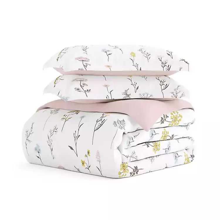 Soft Floral Reversible 3-pc. Queen Duvet Cover Set>Kirklands Home Fashion