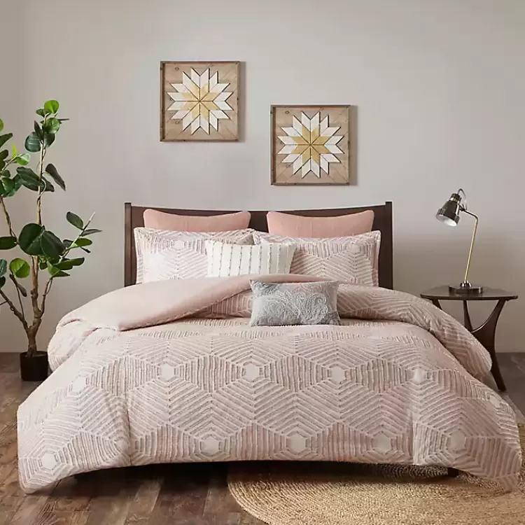 Soft Pink Tufted King 3-pc. Comforter Set>Kirklands Home Clearance
