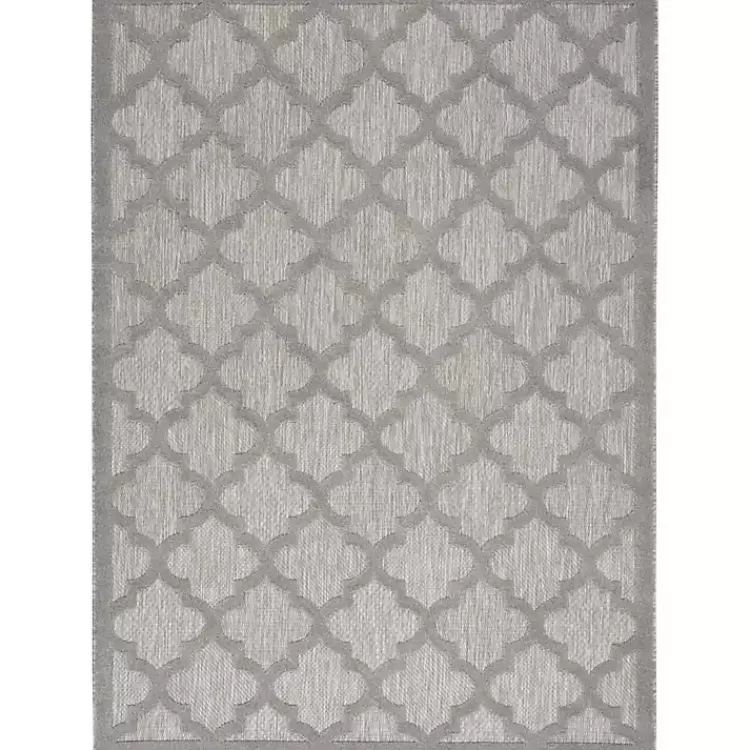Soft Silver Trellis Outdoor Area Rug, 4x6>Kirklands Home Outlet