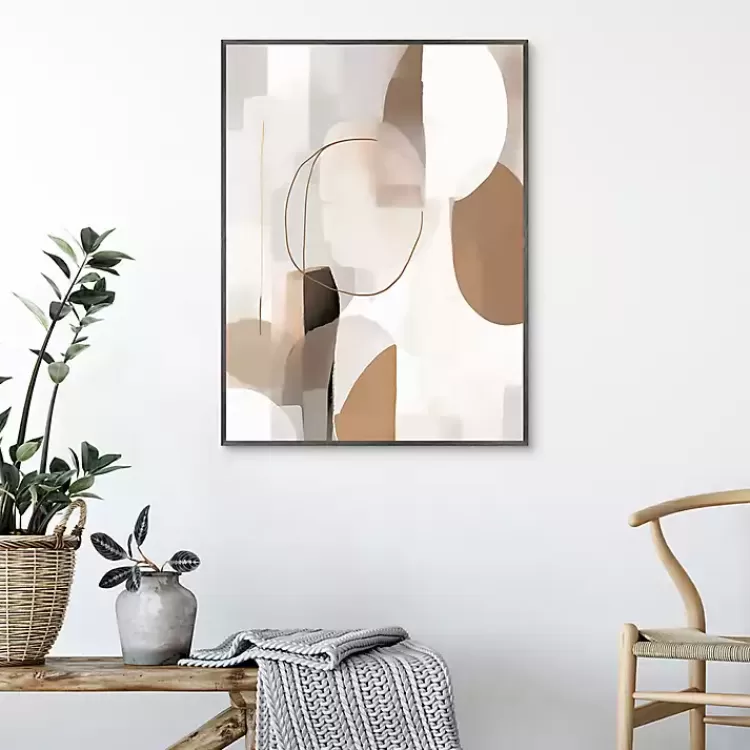 Soft Tan Shapes Framed Canvas Art Print>Kirklands Home Fashion