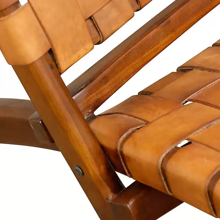 solid_teak_and_genuine_brown_leather_lounge_chair_2.webp Solid Teak and Genuine Leather Lounge Chair>Kirklands Home Shop