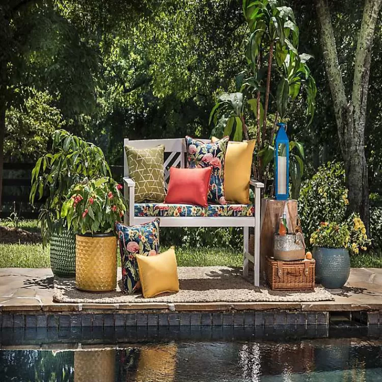 Solid Outdoor Lumbar Pillows, Set of 2>Kirklands Home Shop
