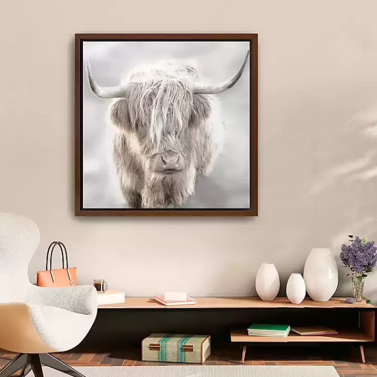 Solo Highland Cow Framed Canvas Art Print, 30x30>Kirklands Home Store
