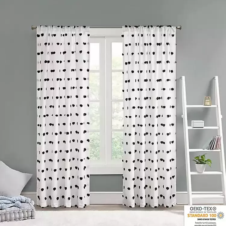 sophie_black_pom_pom_curtain_panel__in_2.webp Sophie Black Pom Pom Curtain Panel, 63 in.>Kirklands Home Cheap