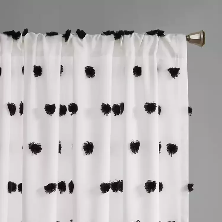 sophie_black_pom_pom_curtain_panel__in_3.webp Sophie Black Pom Pom Curtain Panel, 63 in.>Kirklands Home Cheap