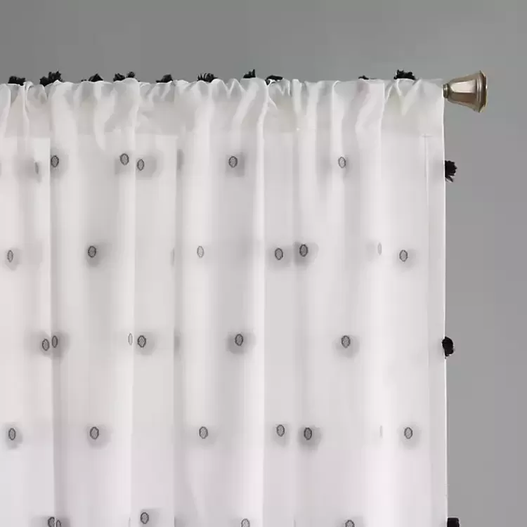 sophie_black_pom_pom_curtain_panel__in_4.webp Sophie Black Pom Pom Curtain Panel, 63 in.>Kirklands Home Cheap