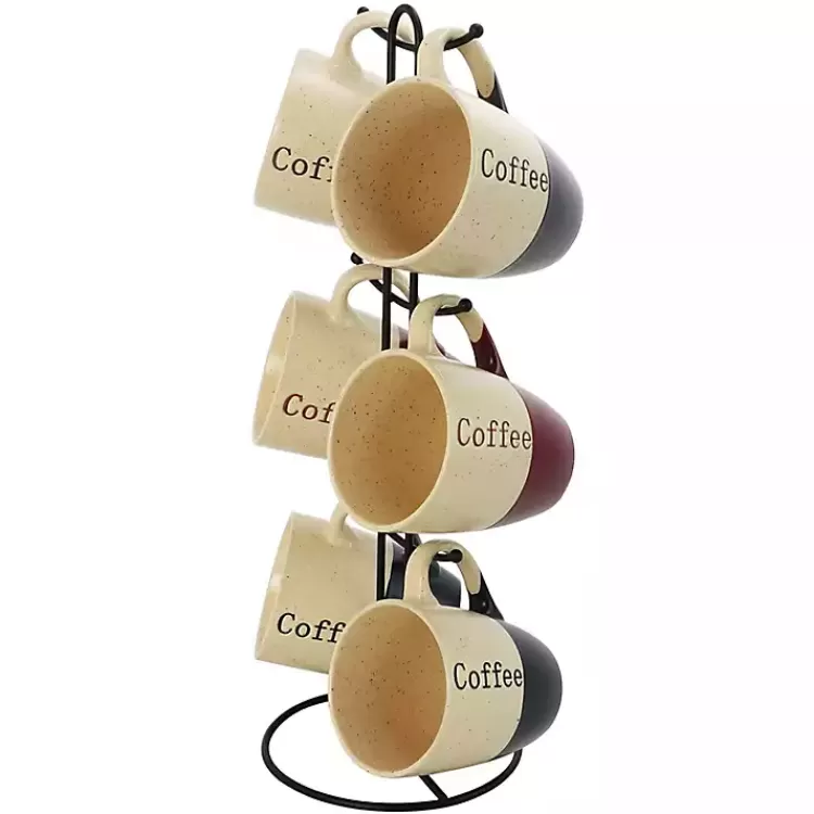 Speckled 6-pc. Coffee Mugs with Stand>Kirklands Home Shop