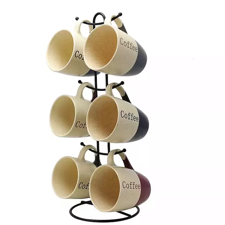 speckled_pc_coffee_mugs_with_stand_3.webp Speckled 6-pc. Coffee Mugs with Stand>Kirklands Home Shop
