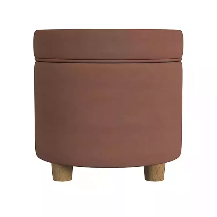 Spice Round Velvet Storage Ottoman>Kirklands Home Clearance