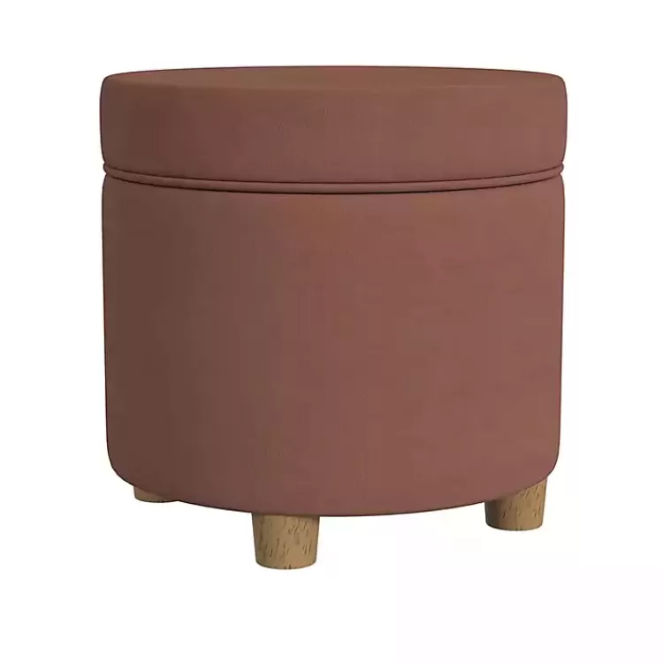 Spice Round Velvet Storage Ottoman>Kirklands Home Clearance