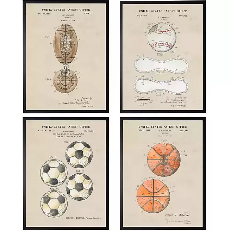 Sports Ball Patents Framed Art Prints>Kirklands Home New