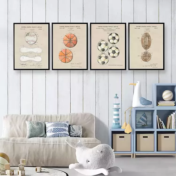 Sports Ball Patents Framed Art Prints>Kirklands Home New