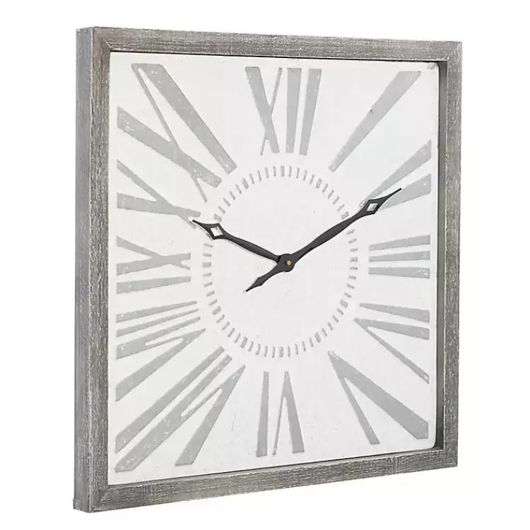 Square Galvanized Metal Wall Clock>Kirklands Home Cheap
