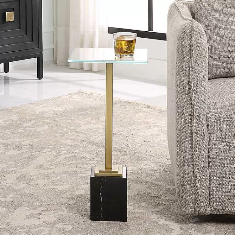 Square Glass and Marble Accent Table>Kirklands Home Discount