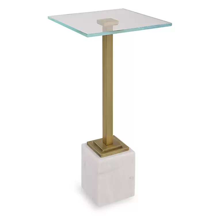 Square Glass and Marble Accent Table>Kirklands Home Hot