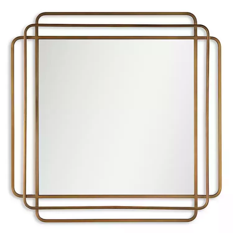 Square Shayan Bronze Metal Wall Mirror>Kirklands Home Clearance