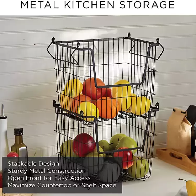 stackable_black_wire_kitchen_basket__in_8.webp Stackable Wire Kitchen Basket, 8 in.>Kirklands Home Cheap