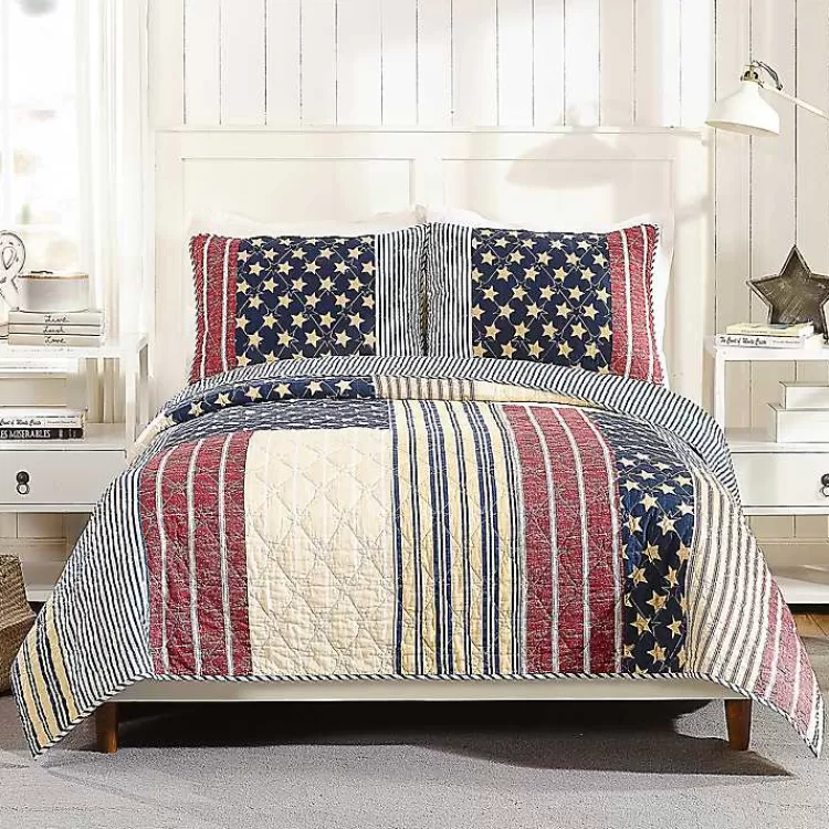 Stars and Striped Patch 3-pc. Full/Queen Quilt Set>Kirklands Home New