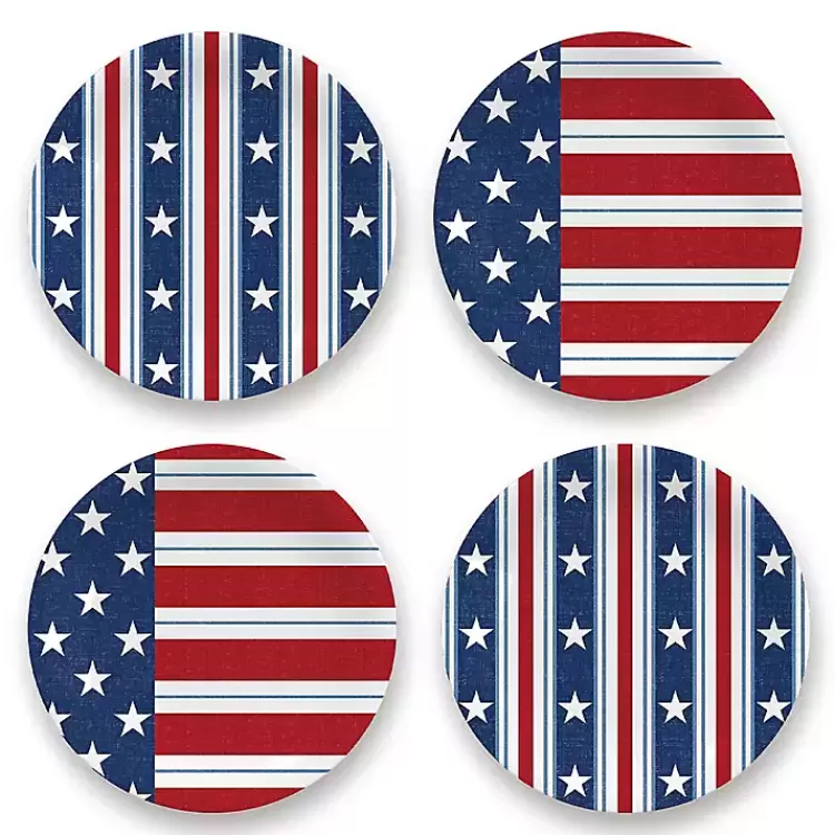 Stars and Stripes 4-pc. Melamine Appetizer Plates>Kirklands Home New