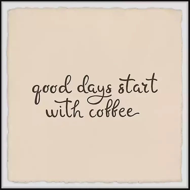 Start with Coffee Framed Wall Plaque>Kirklands Home Cheap