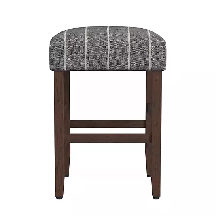Steel Blue and White Striped Backless Stool>Kirklands Home Online