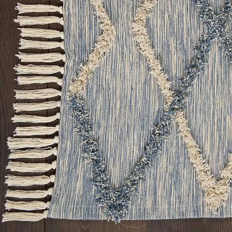 Steel Blue Raised Texture Chevron Runner, 2x6>Kirklands Home Shop