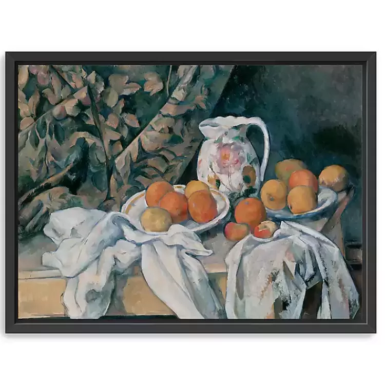 Still Life with a Curtain Framed Canvas Art Print>Kirklands Home Clearance