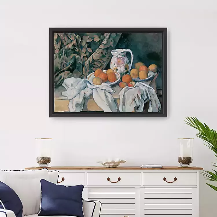 Still Life with a Curtain Framed Canvas Art Print>Kirklands Home Clearance
