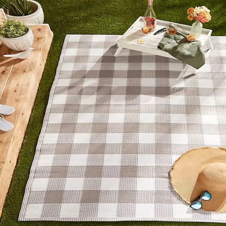 stone__white_buffalo_check_outdoor_area_rug_x_3.webp Stone & White Buffalo Check Outdoor Area Rug, 4x6>Kirklands Home New