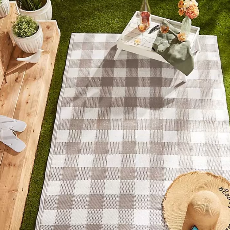 stone__white_buffalo_check_outdoor_area_rug_x_4.webp Stone & White Buffalo Check Outdoor Area Rug, 4x6>Kirklands Home New
