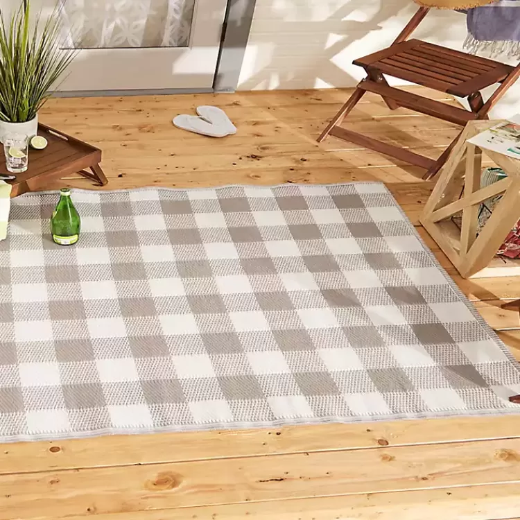 stone__white_buffalo_check_outdoor_area_rug_x_5.webp Stone & White Buffalo Check Outdoor Area Rug, 4x6>Kirklands Home New
