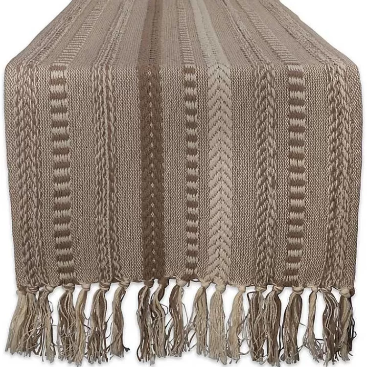 Stone Braided Stripe Table Runner, 108 in.>Kirklands Home Best Sale
