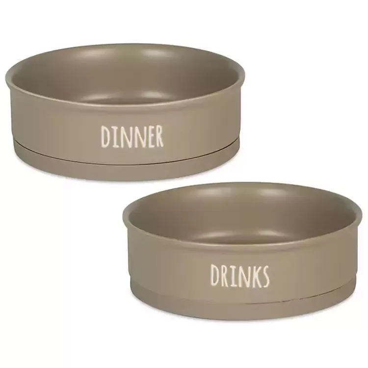 Stone Dinner & Drinks 2-pc. Pet Bowl Set, 8 in.>Kirklands Home Store