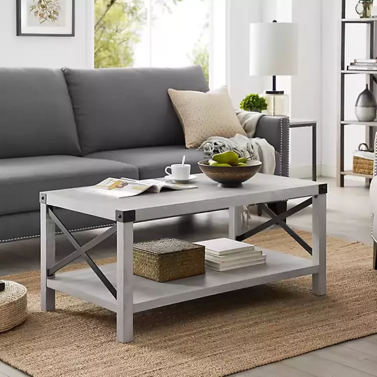 stone_gray_modern_farmhouse_coffee_table_2.webp Stone Modern Farmhouse Coffee Table>Kirklands Home Store