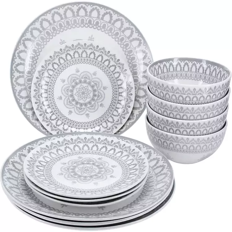 Stone Lila Patterned 12-pc. Dinnerware Set>Kirklands Home New