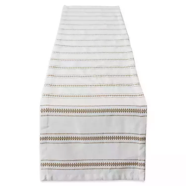 Stone Zig Zag Dobby Stripe Runner>Kirklands Home Clearance