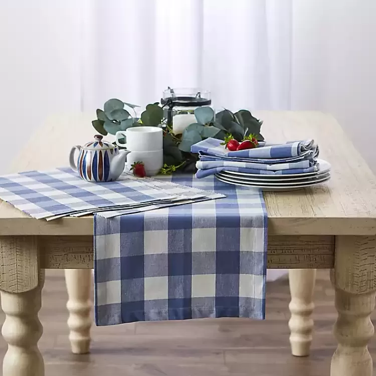 stonewash_blue_buffalo_check_table_runner__in_5.webp Stonewash Blue Buffalo Check Table Runner, 72 in.>Kirklands Home Cheap