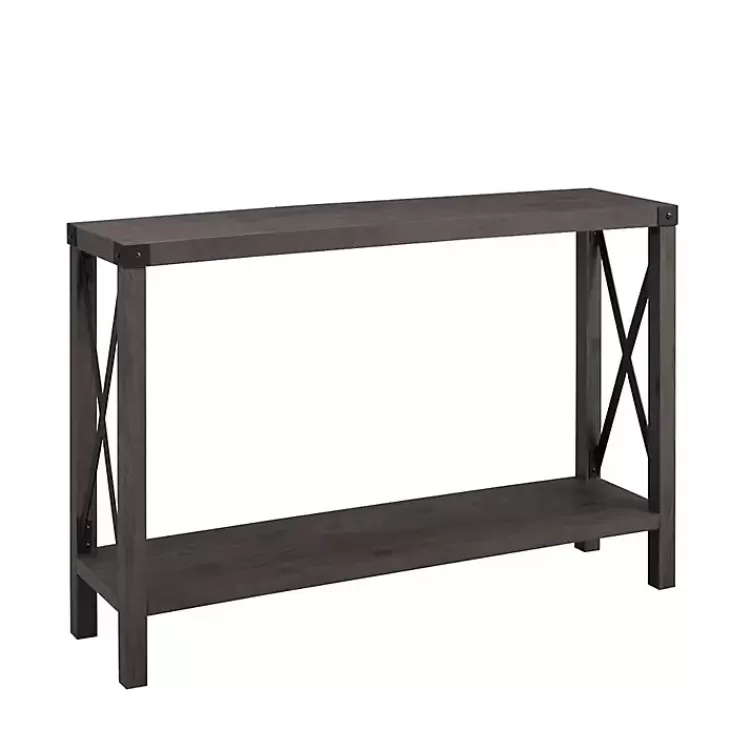 Stormy Gray X Side Frame Console Table>Kirklands Home Flash Sale