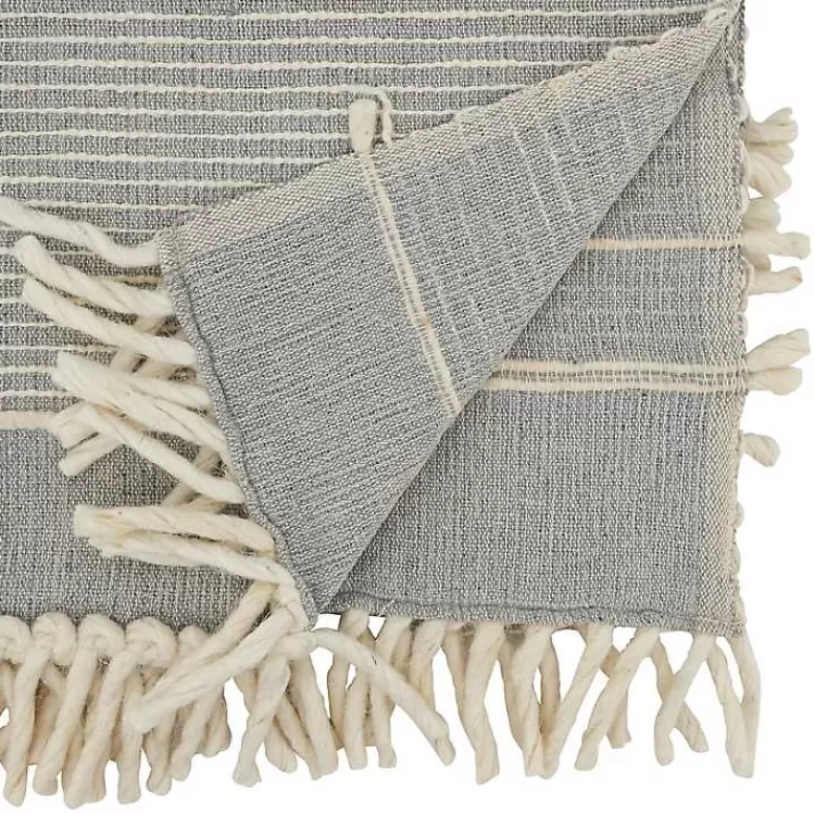 Striped Chunky Fringe Table Runner>Kirklands Home Shop