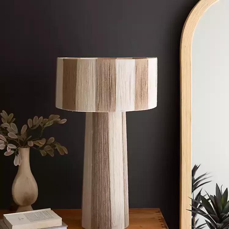 Striped Natural Jute Table Lamp>Kirklands Home Shop