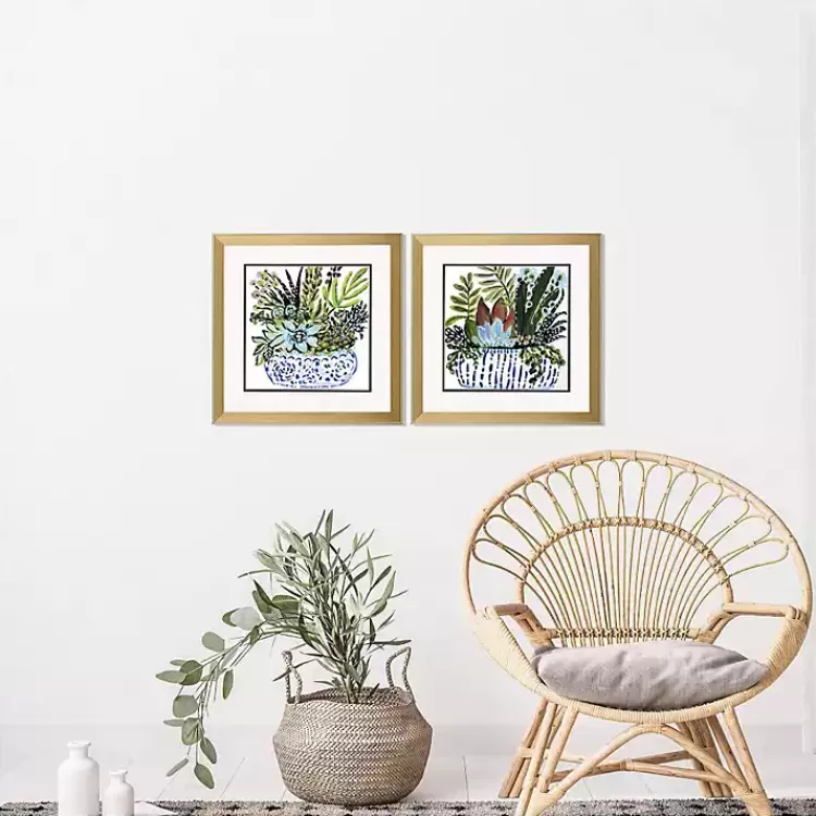 Succulent Garden Framed Art Prints, Set of 2>Kirklands Home New