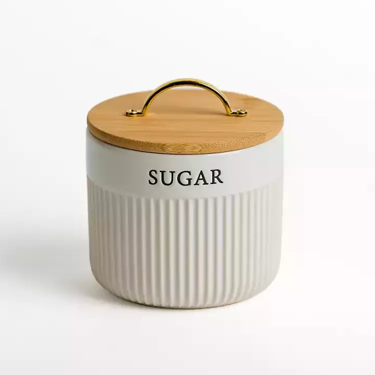 Sugar Ribbed Ceramic Canister>Kirklands Home Best