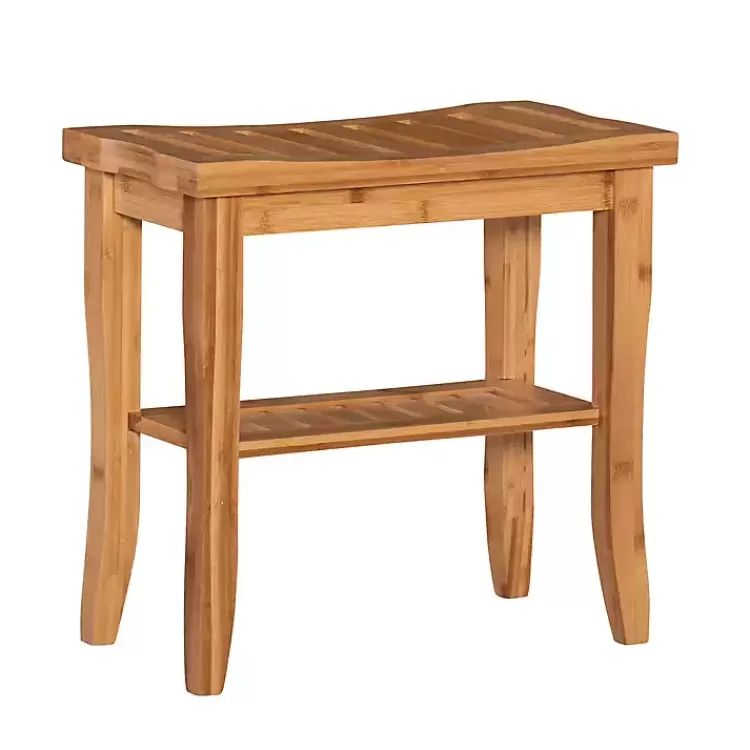 Sumter Bamboo Bathroom Stool>Kirklands Home Store